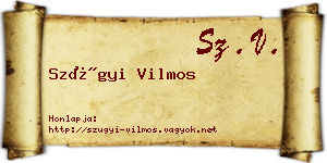 Szügyi Vilmos névjegykártya